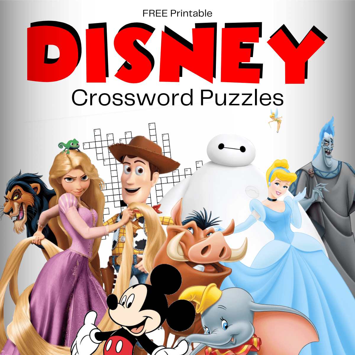 Disney Crossword Puzzles For Kids Villains And Heroes Party 