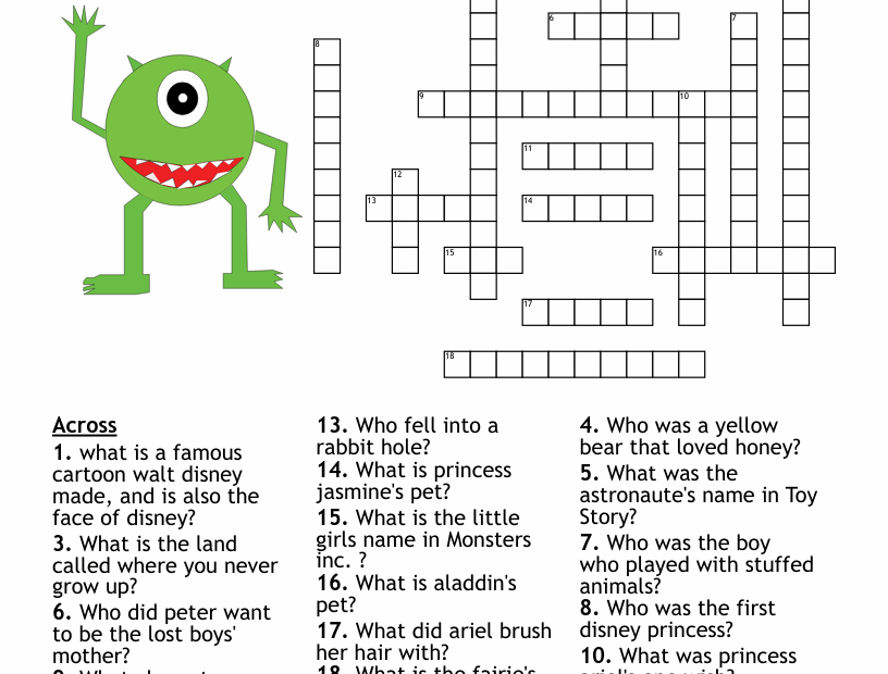 Disney Crossword WordMint