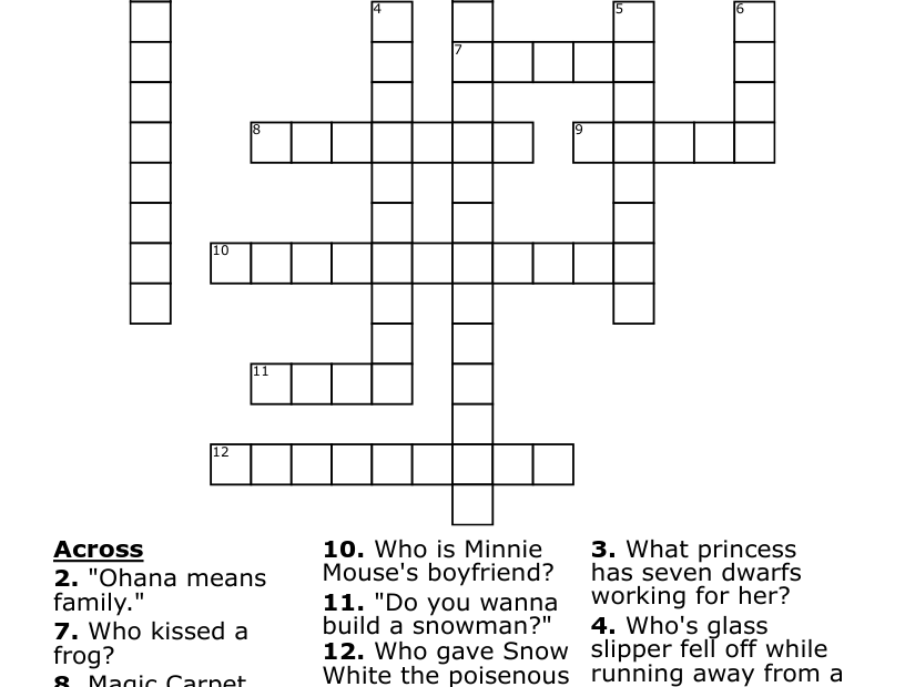Disney Crossword WordMint