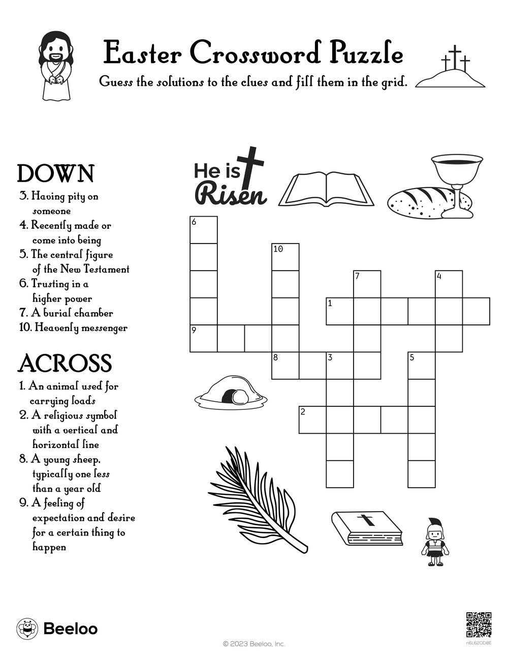 Easter Crossword Puzzle Beeloo Printable Crafts And Activities 