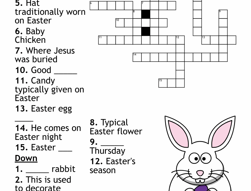 Easter Crossword Puzzle WordMint