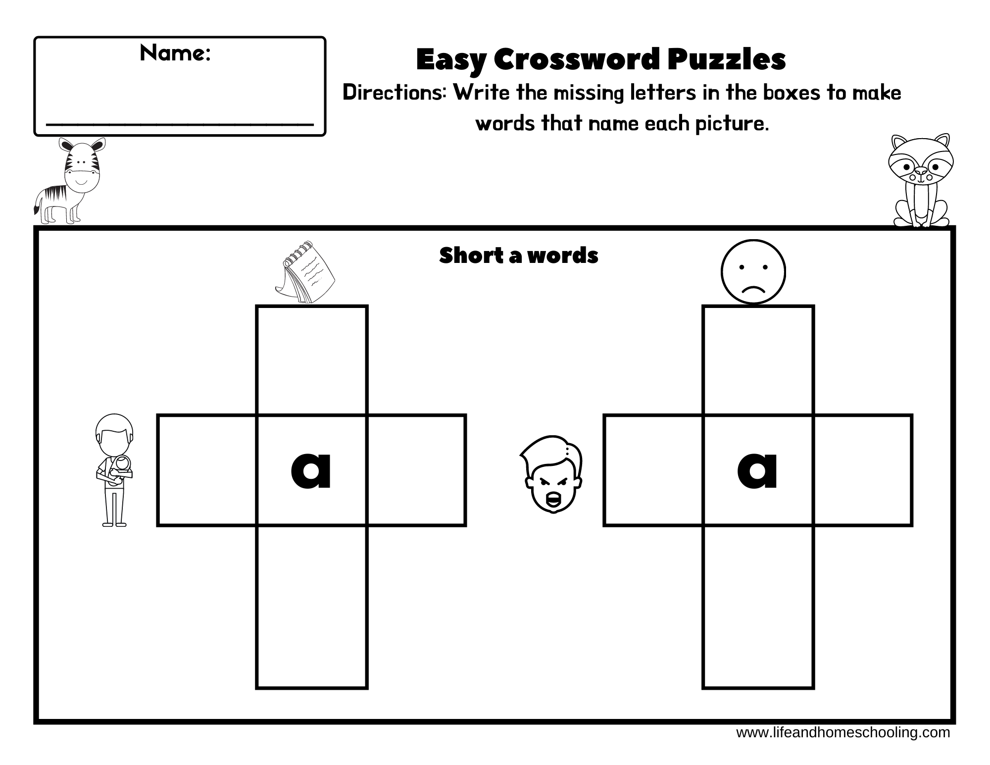 Easy Crossword Puzzles cvc U0026 Rhymes Made By Teachers