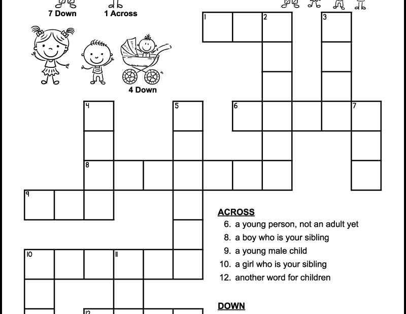 Easy Family Crossword Puzzle Tree Valley Academy