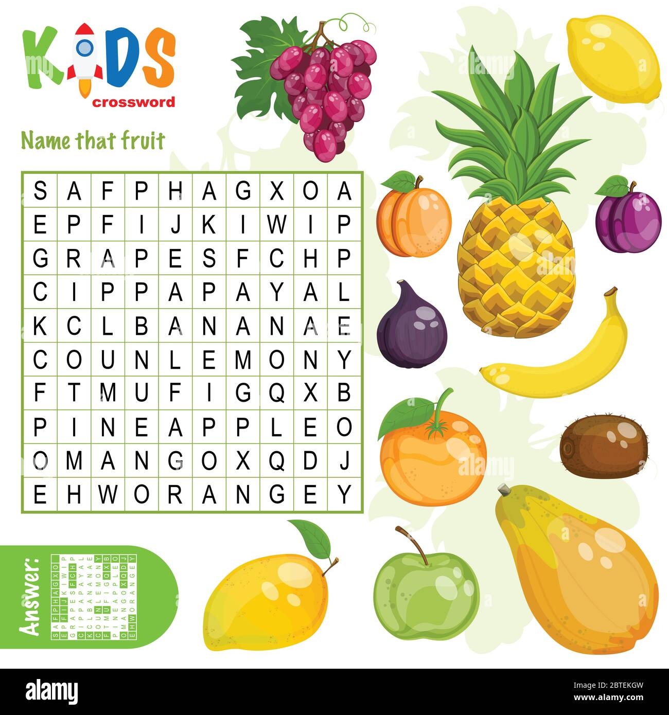 Easy Word Search Crossword Puzzle 