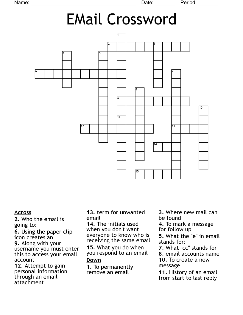 EMail Crossword WordMint