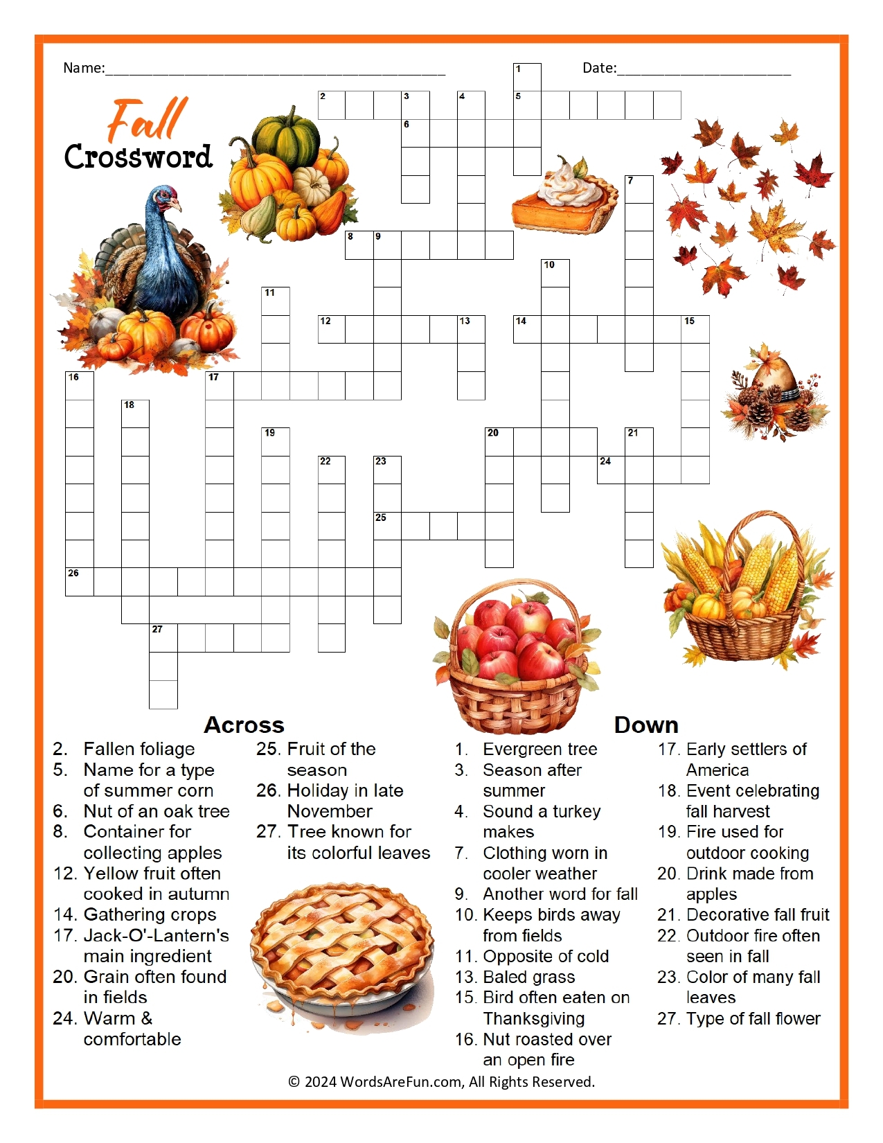 Fall Crosswords