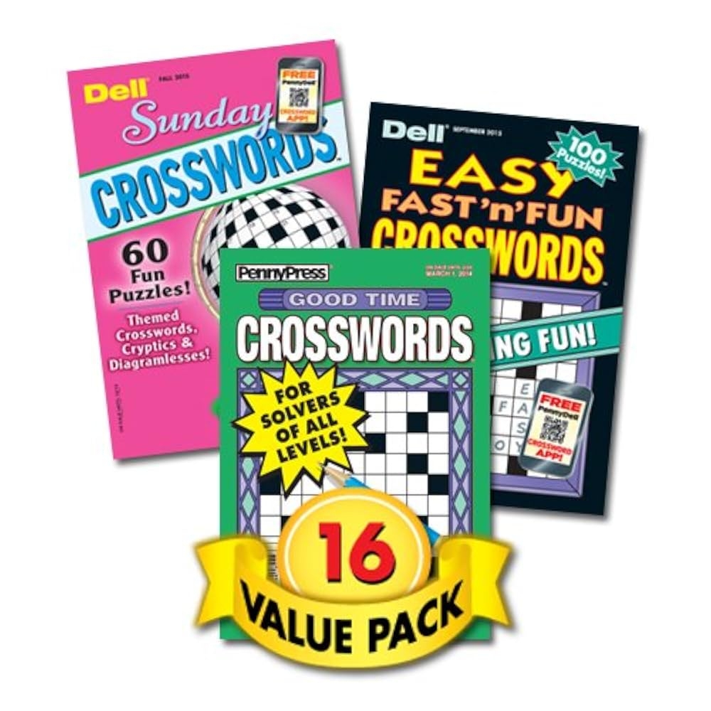 Family Fun Crosswords For Teens Adults U0026 Seniors 16 Pack Paperback Penny Press Dell Magazines Dell Puzzle Books Amazon Books