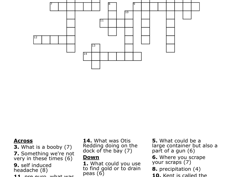 Find Me A Clue Crossword WordMint