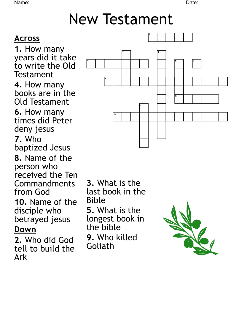 First 10 Books Of The Bible Crossword WordMint