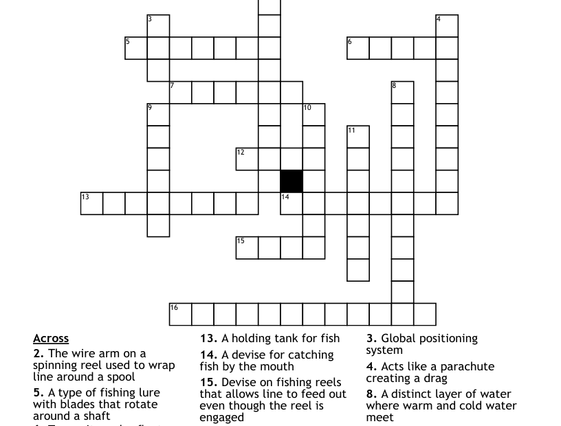 FISHING Crossword WordMint