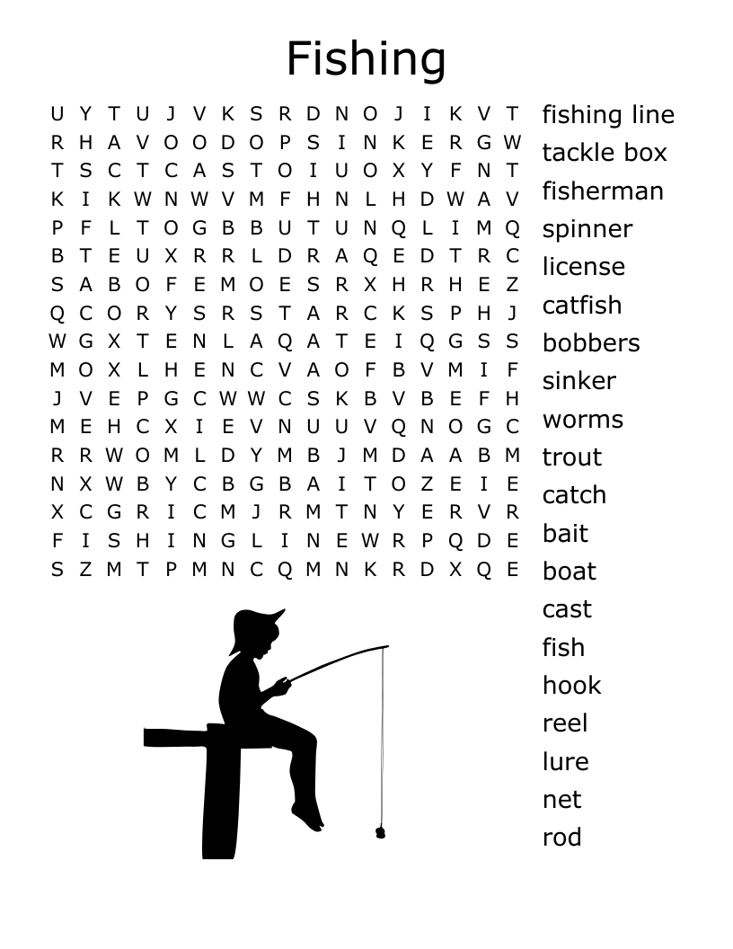 FISHING Crossword WordMint