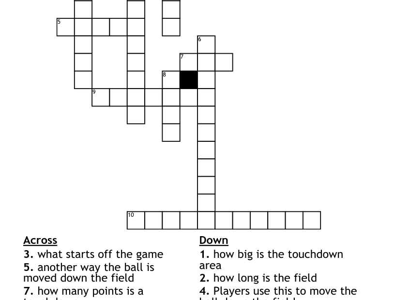 Flag Football Crossword WordMint
