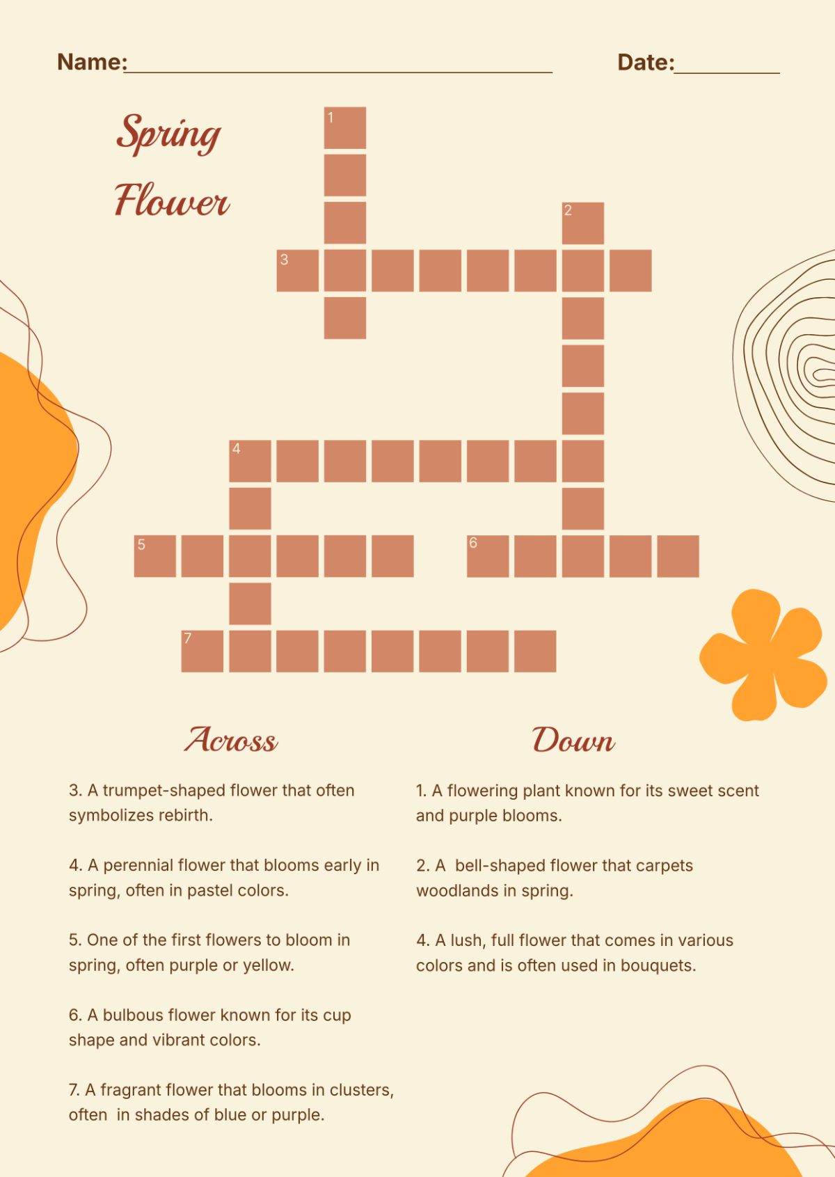 Free Aesthetic Mini Crossword Template To Edit Online