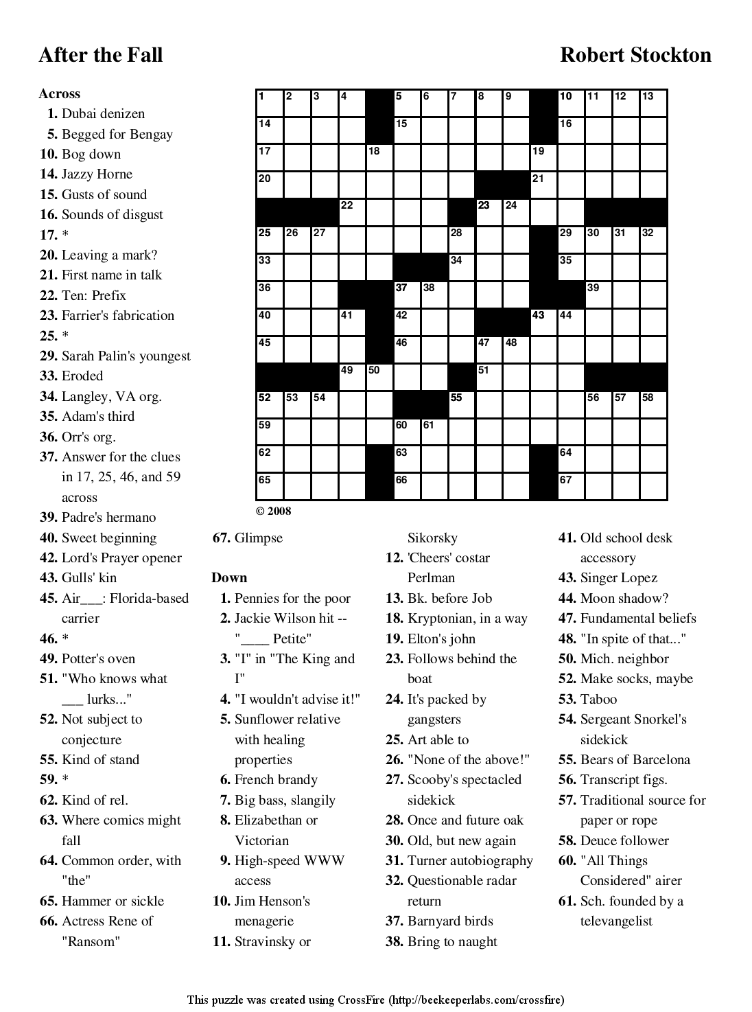 Free Crossword Puzzle 68 