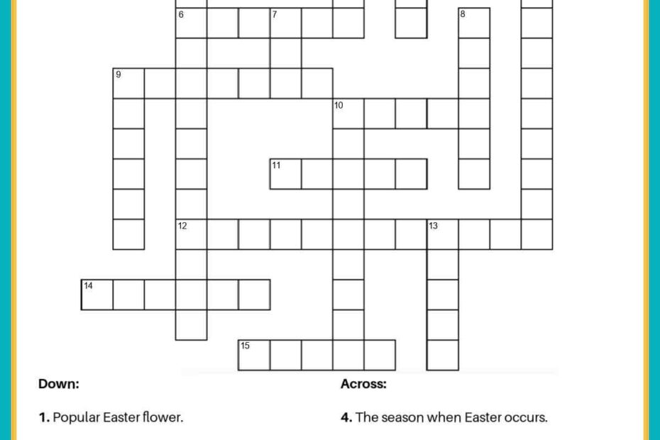 Free Easter Crossword Puzzle Printable 2 Versions U0026 Answer Key