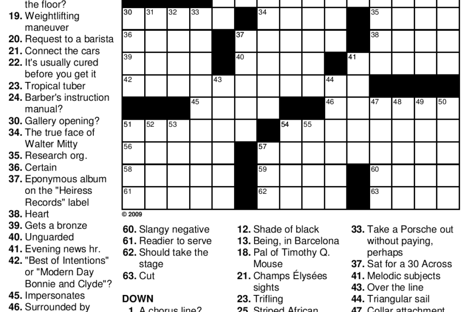 Free Hard U0026 Easy Crossword Puzzle 90