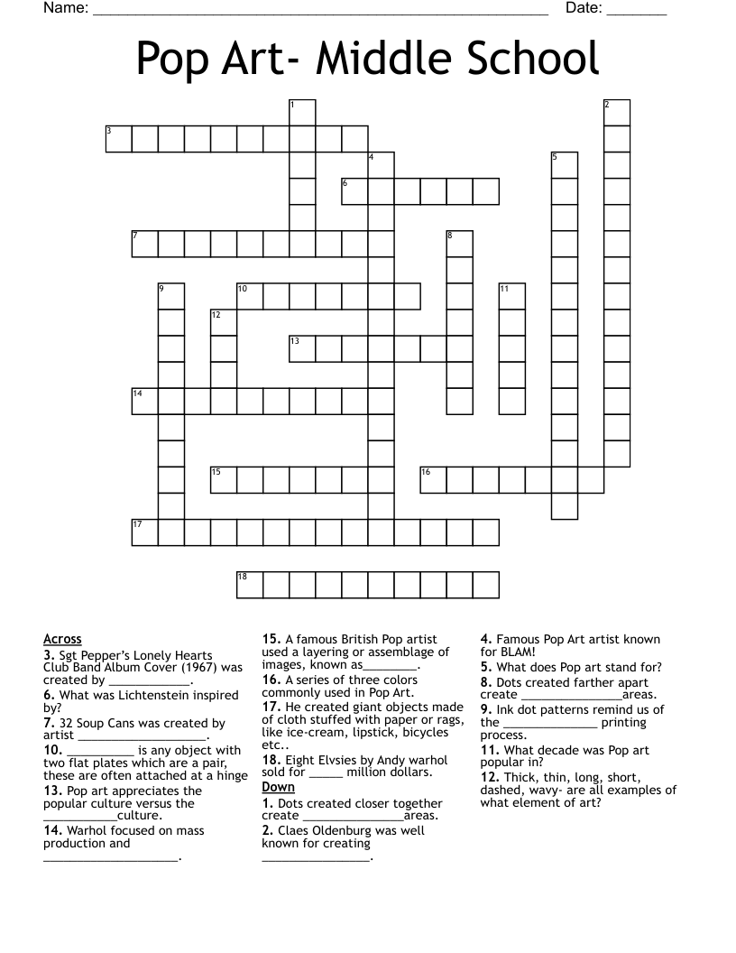 Free Interesting Pop Culture Crossword Puzzles For Everyone 