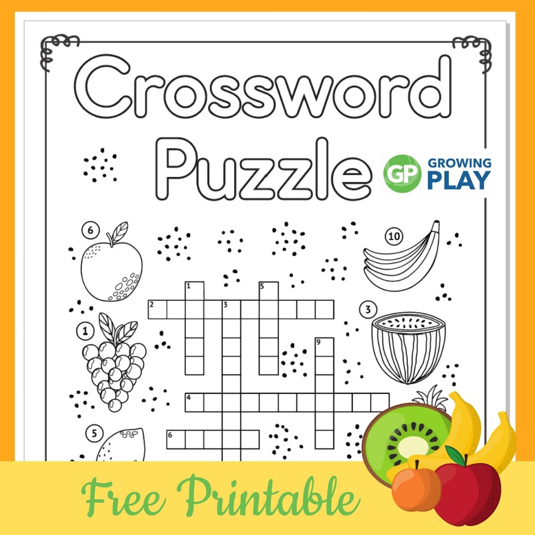 Free Printable Crossword Puzzles For Kids Growing Play Worksheets Library