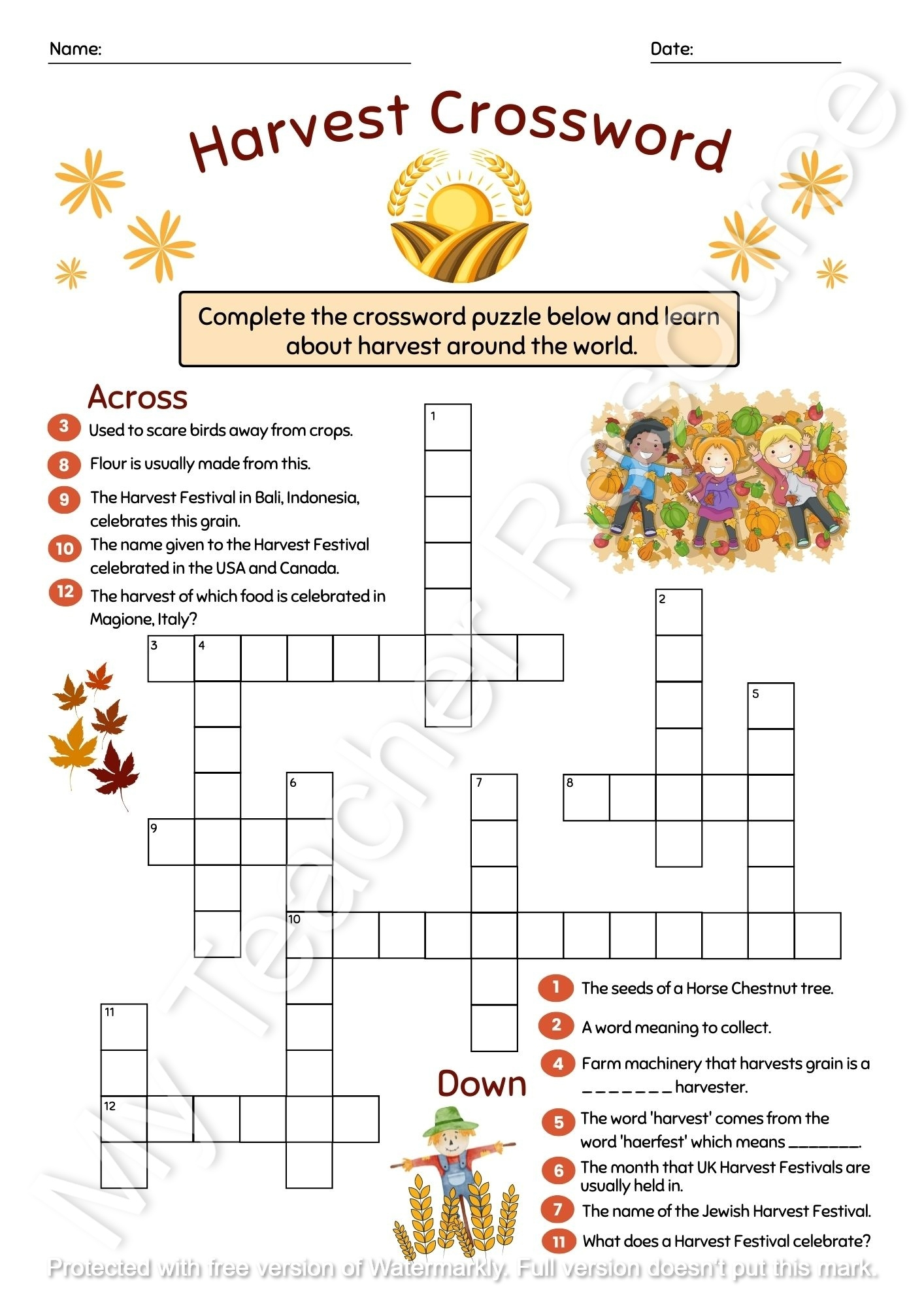Harvest Wordsearch Printable Activity Teaching Resources