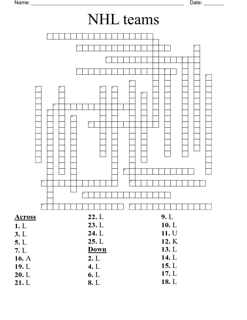 Hockey Crosswords Word Searches Bingo Cards WordMint
