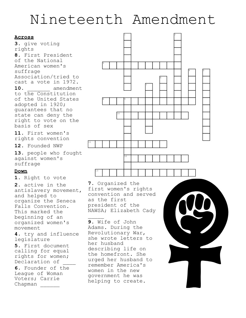 International Women s Day Crossword WordMint