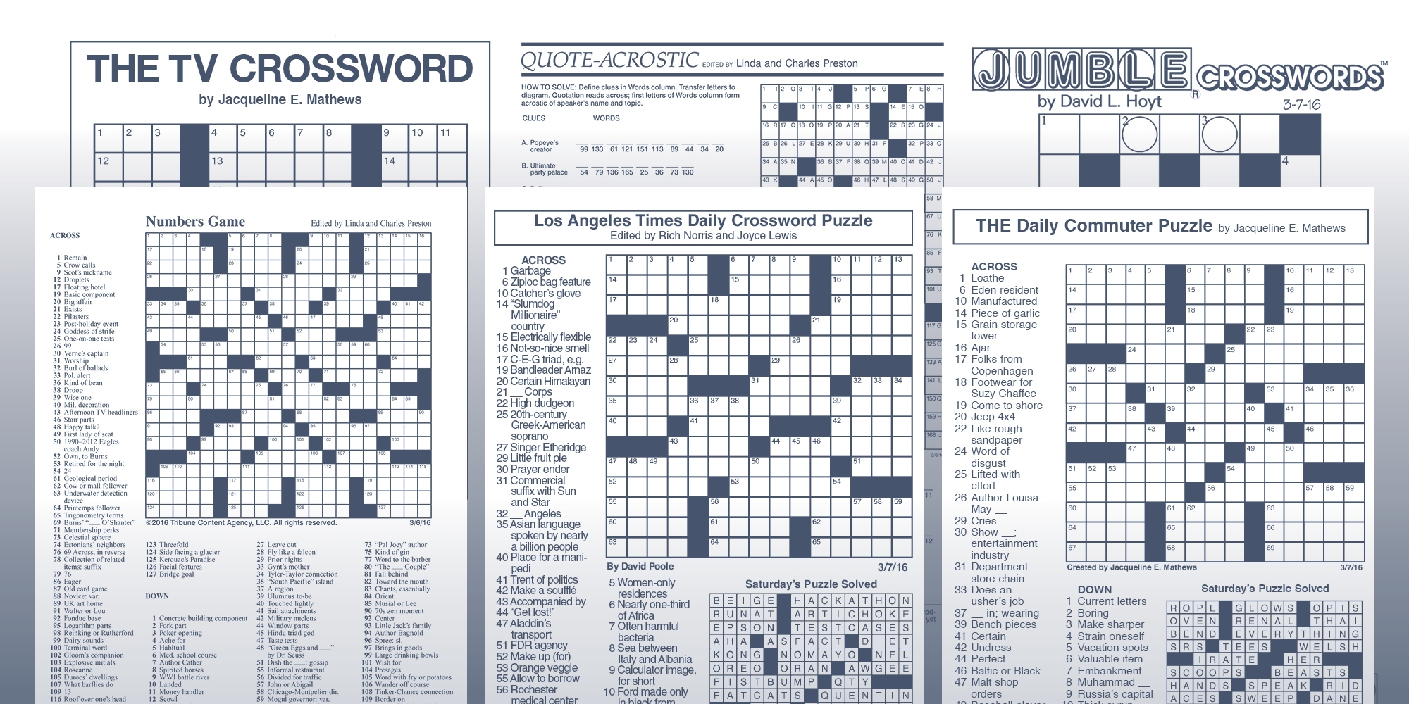 Jacqueline E Mathews Daily Commuter Puzzle Printable