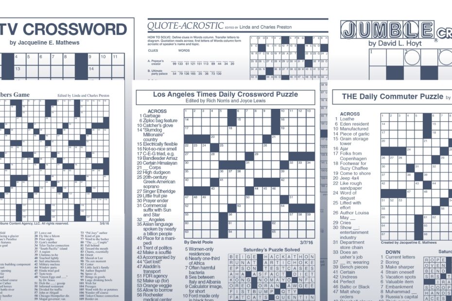 Jacqueline E Mathews Daily Commuter Puzzle Printable