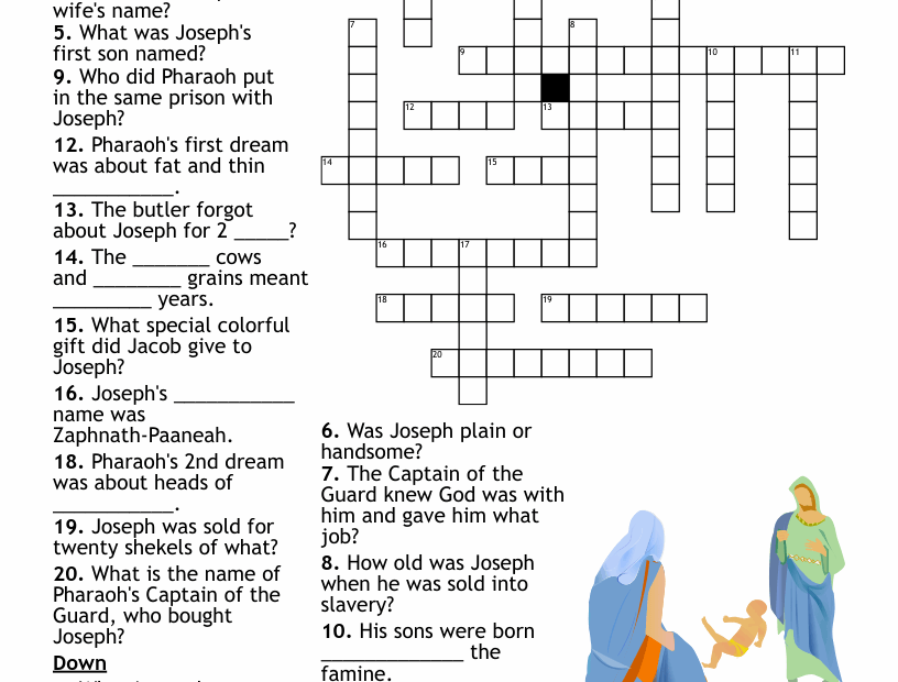 Joseph Sold By His Brothers Crossword WordMint
