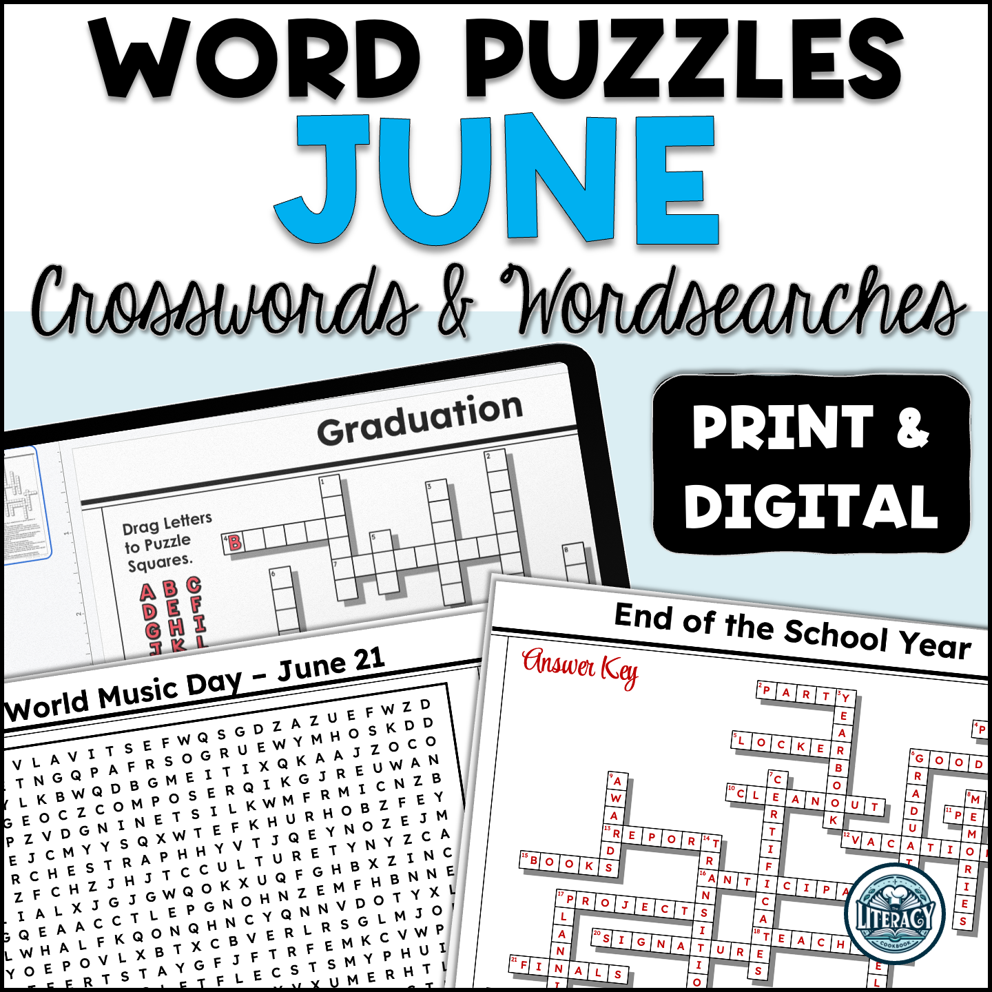 June Crossword Puzzles U0026 Word Search Middle U0026 High School Print U0026 Digital Classful