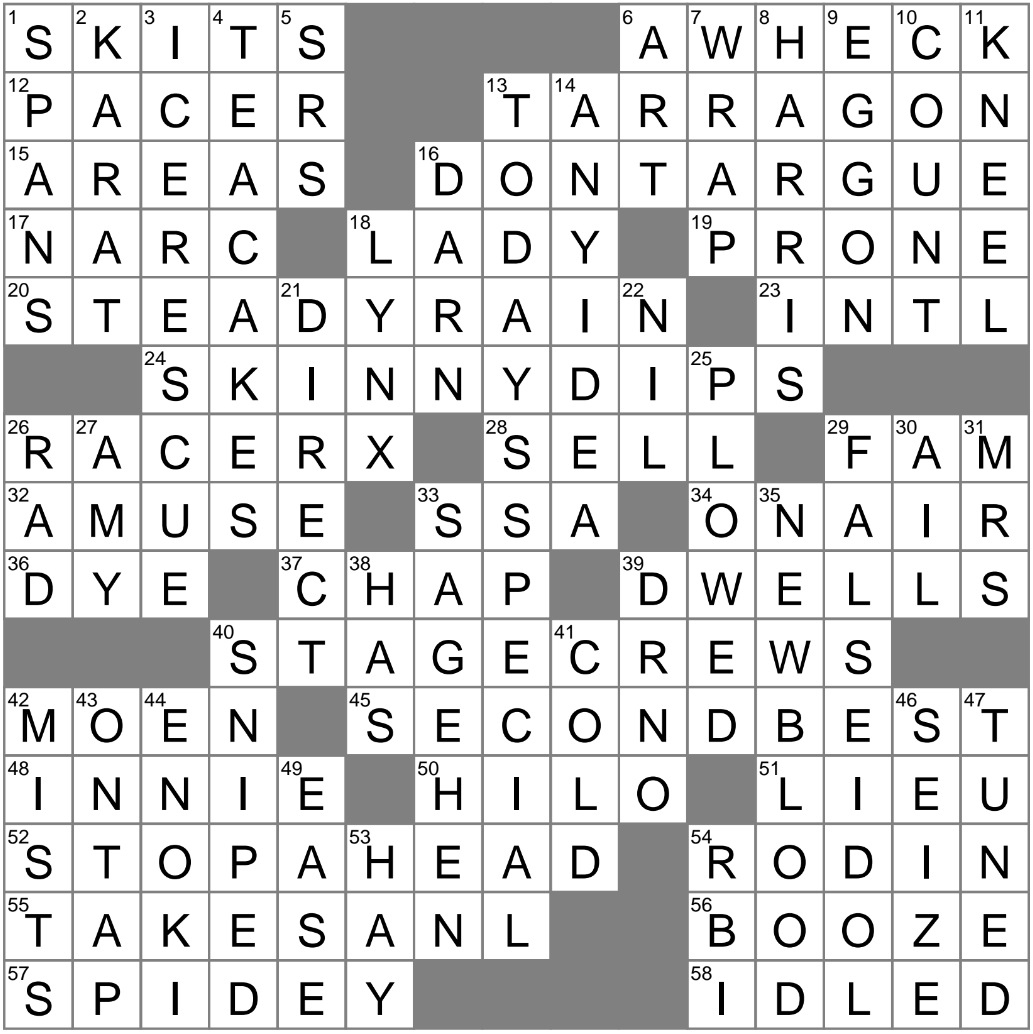 LA Times Crossword 10 May 25 Saturday LAXCrossword