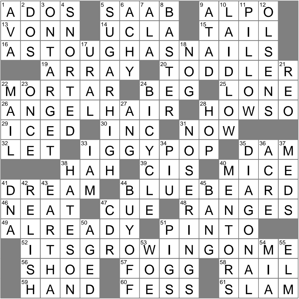 LA Times Crossword 26 May 25 Monday LAXCrossword