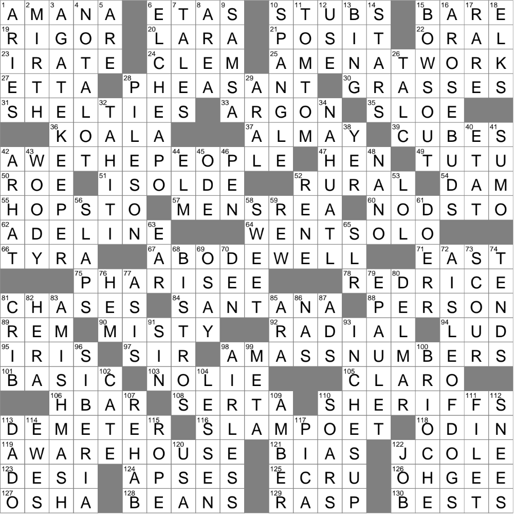 LA Times Crossword 28 Jan 24 Sunday LAXCrossword