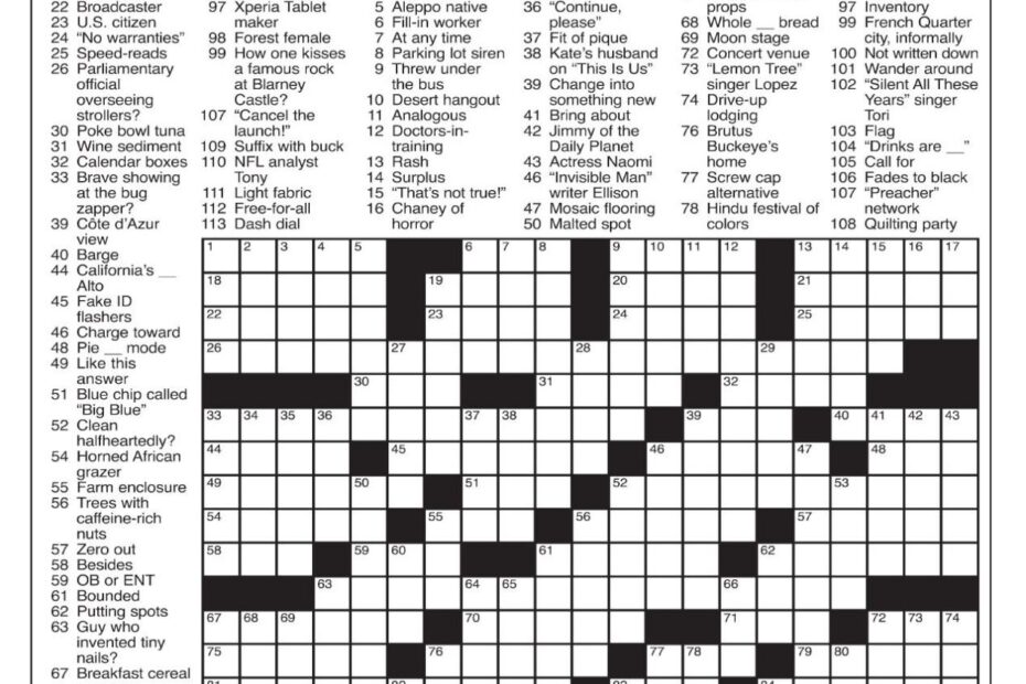 LA Times Crossword Oct 23 2022 Crosswords Yakimaherald