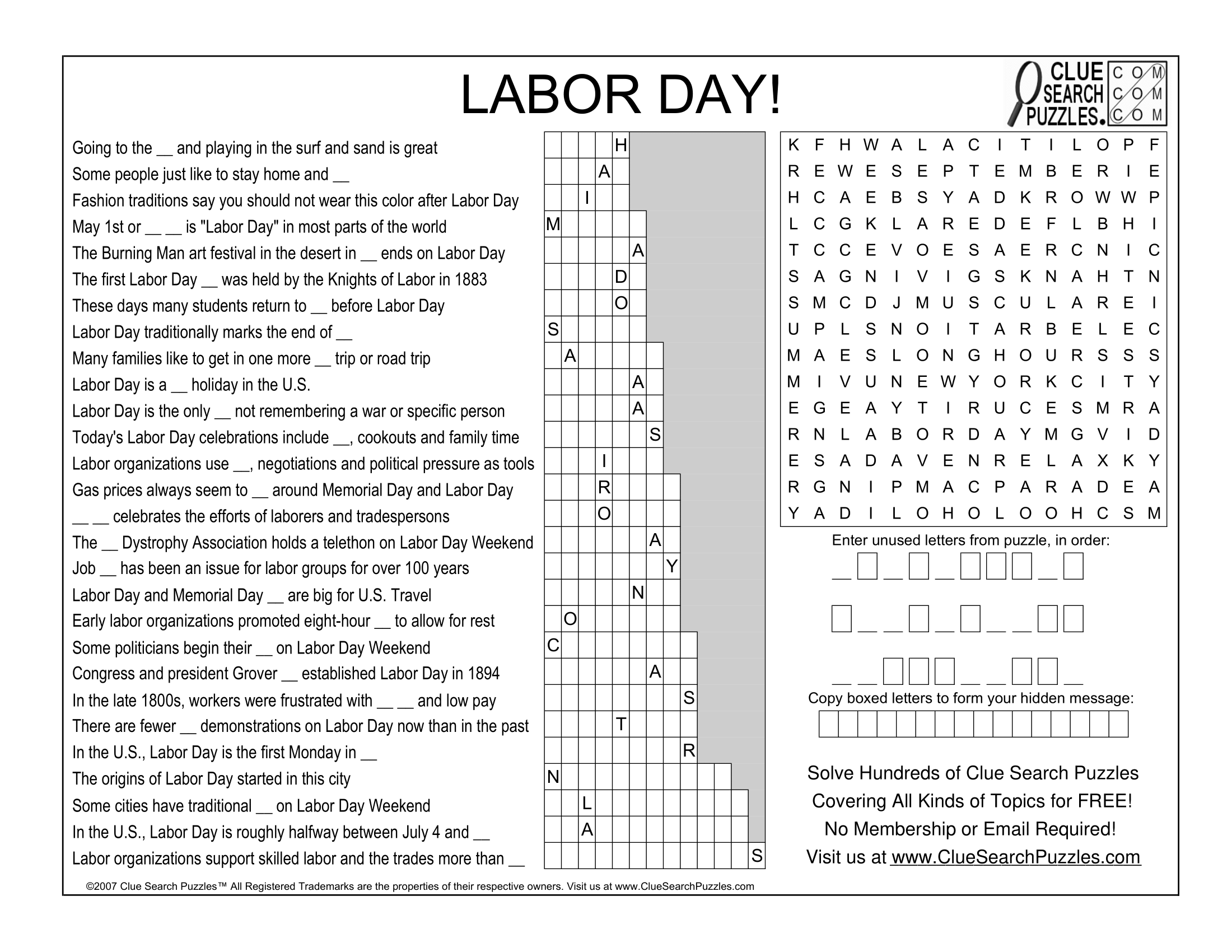 LABOR DAY TRIVIA QUIZ