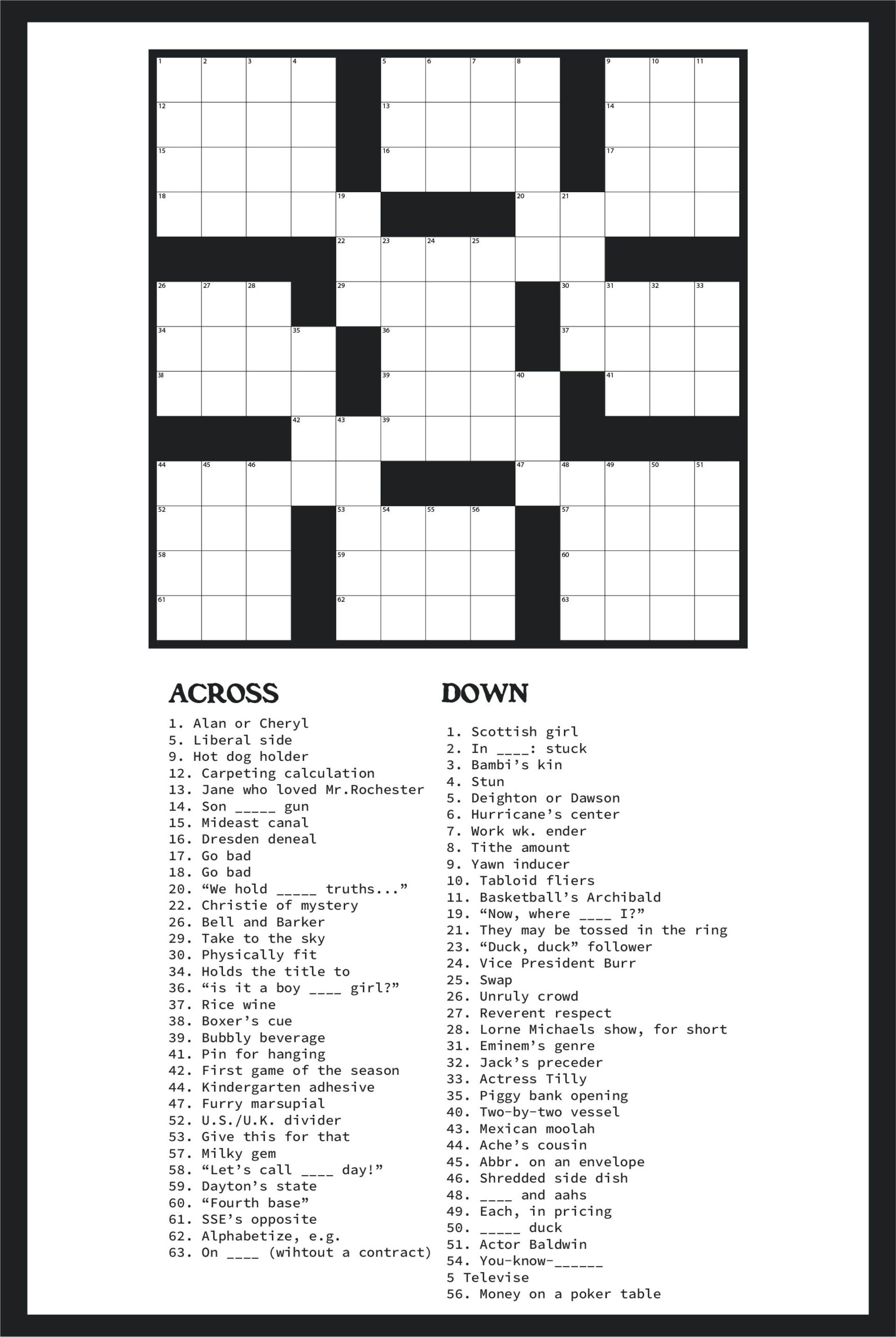 Large Print Crosswords Book Worksheets Library