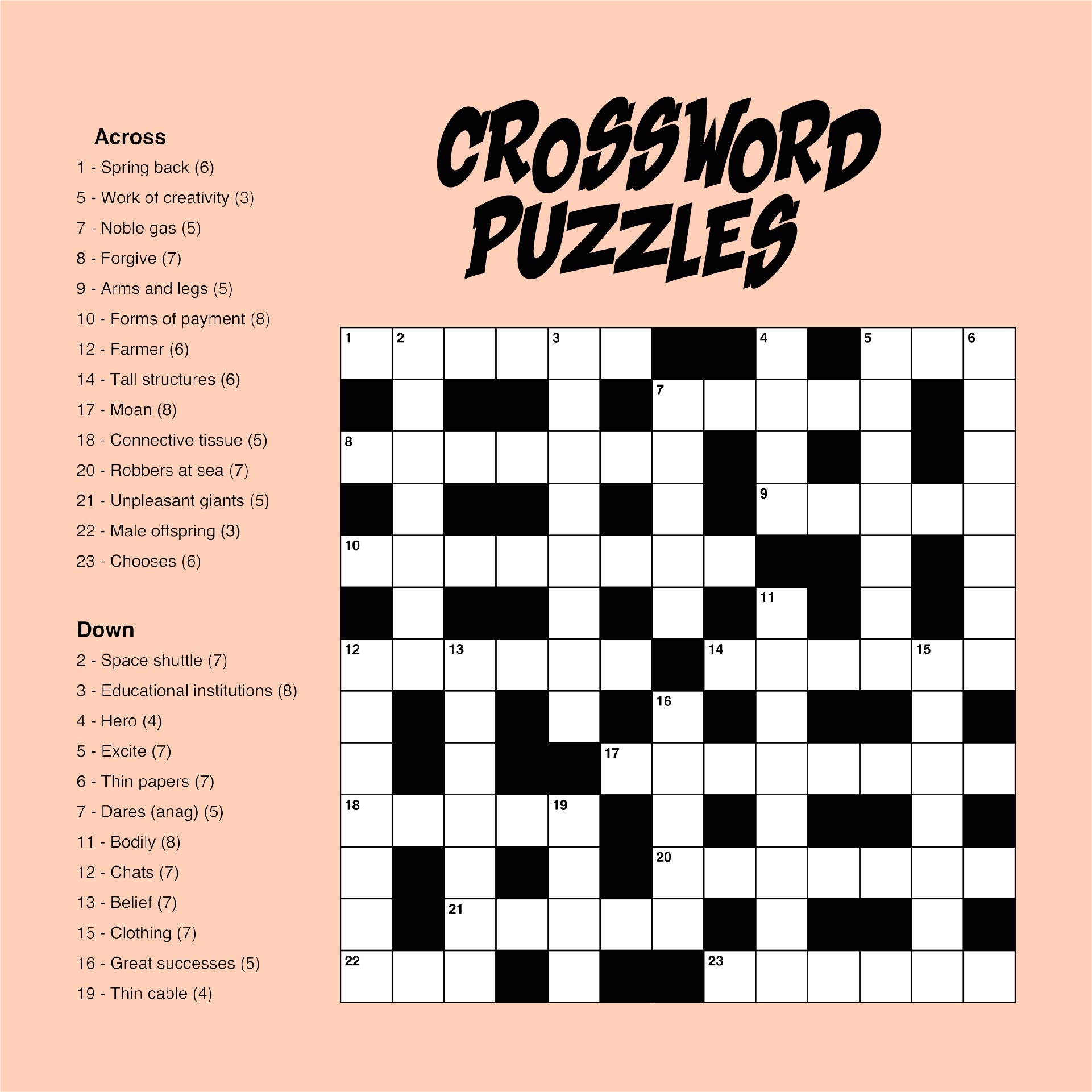 Large Print Easy Crossword Puzzles 10 Free PDF Printables 