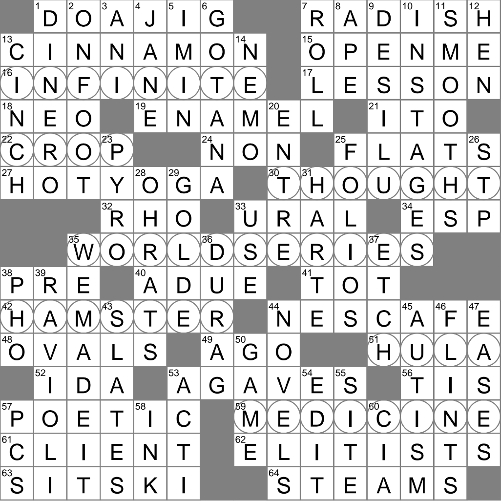 LAXCrossword Answers To The Los Angeles Times Crossword