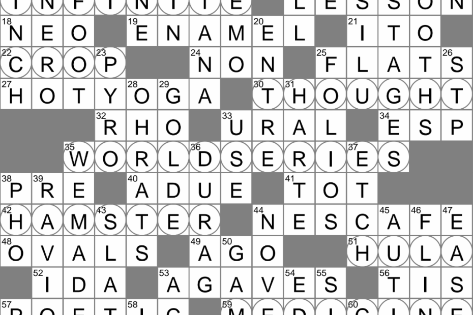 LAXCrossword Answers To The Los Angeles Times Crossword