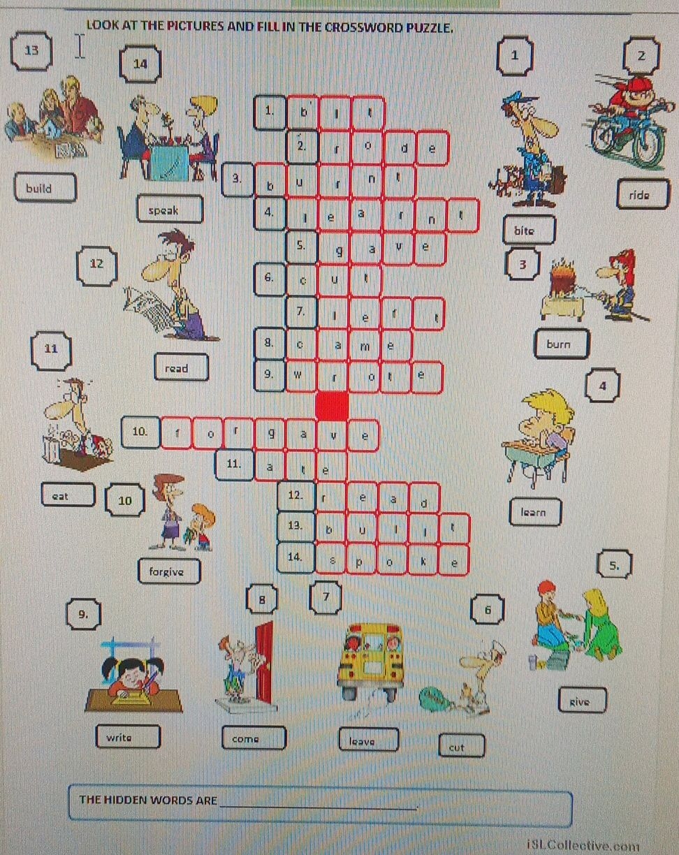LOOK AT THE PICTURES AND FILL IN THE StudyX