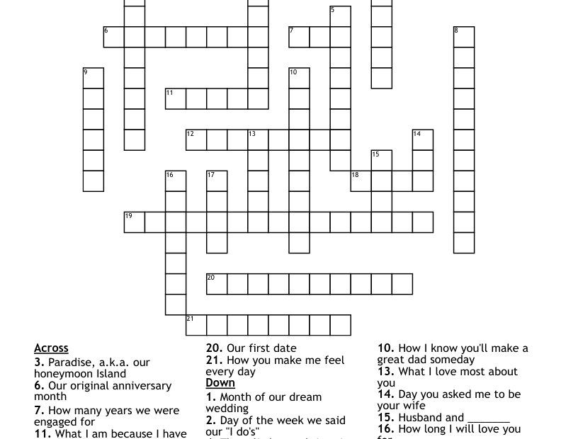 Love Crossword WordMint
