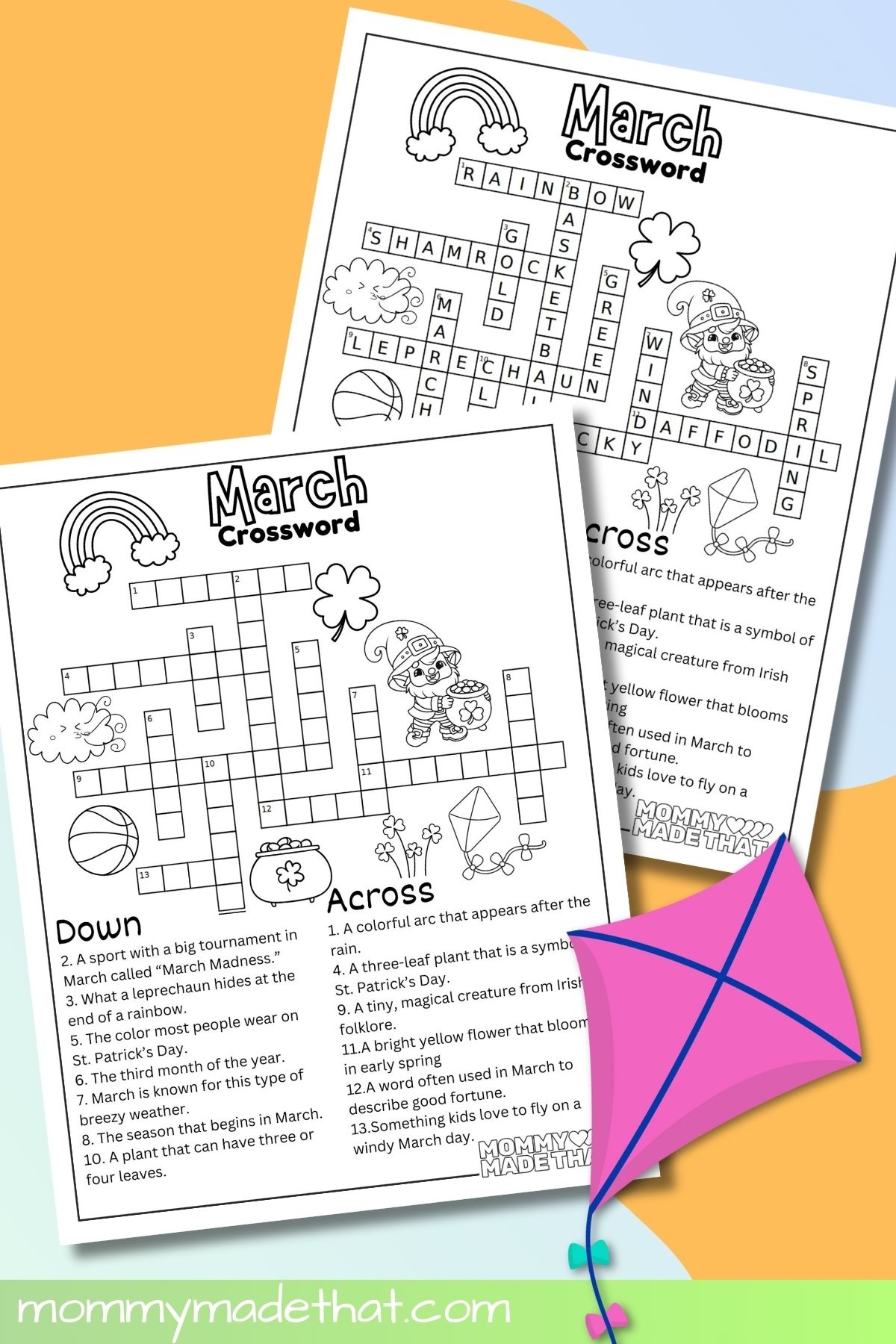 March Crossword Puzzle Free Printable With Answer Key 
