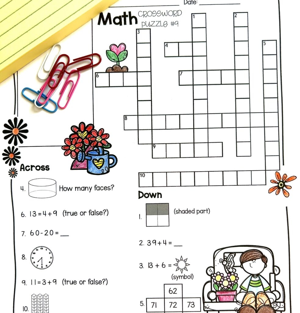 Math Crossword Puzzles All Fun And Games Fairies And Lesson Plans