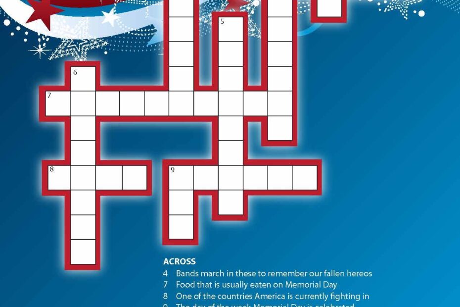 Memorial Day Activities Crossword Puzzle For Kids IMOM