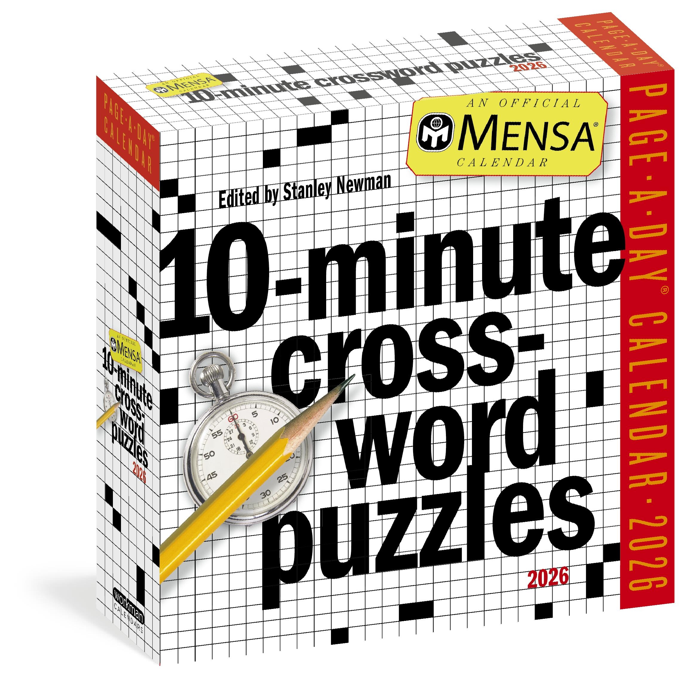 Mensa 10 Minute Crossword Puzzles Page A Day Calendar 2026 By Stanley Newman Hachette Book Group