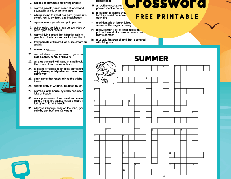 Middle School Summer Crossword Puzzle Tree Valley Academy