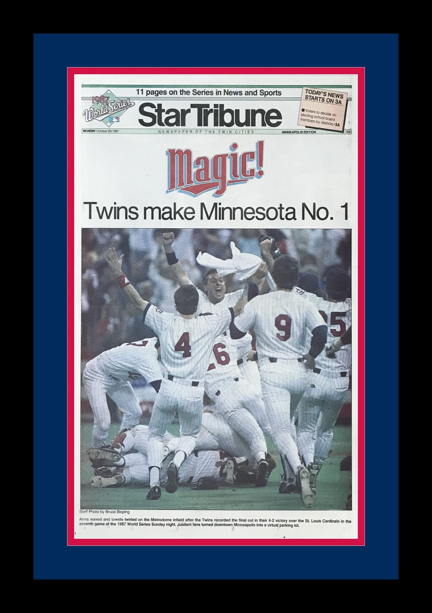Minnesota Twins 1987 World Series Title Star Tribune Newspaper 