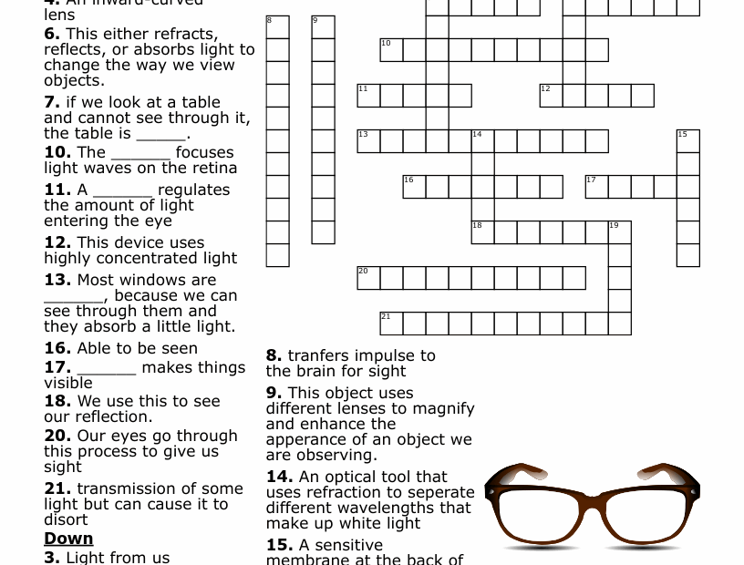 Mirrors And Lenses Crossword WordMint
