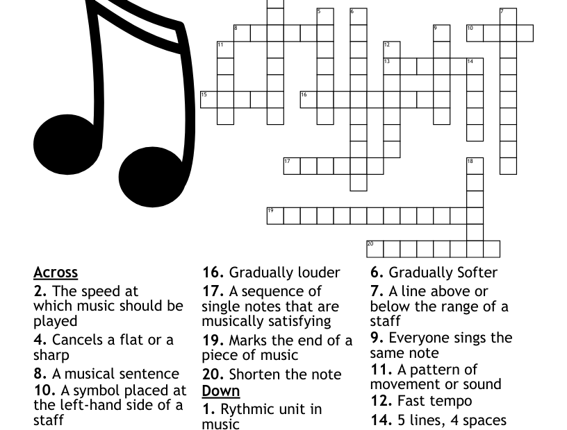 Music Theory Crossword WordMint