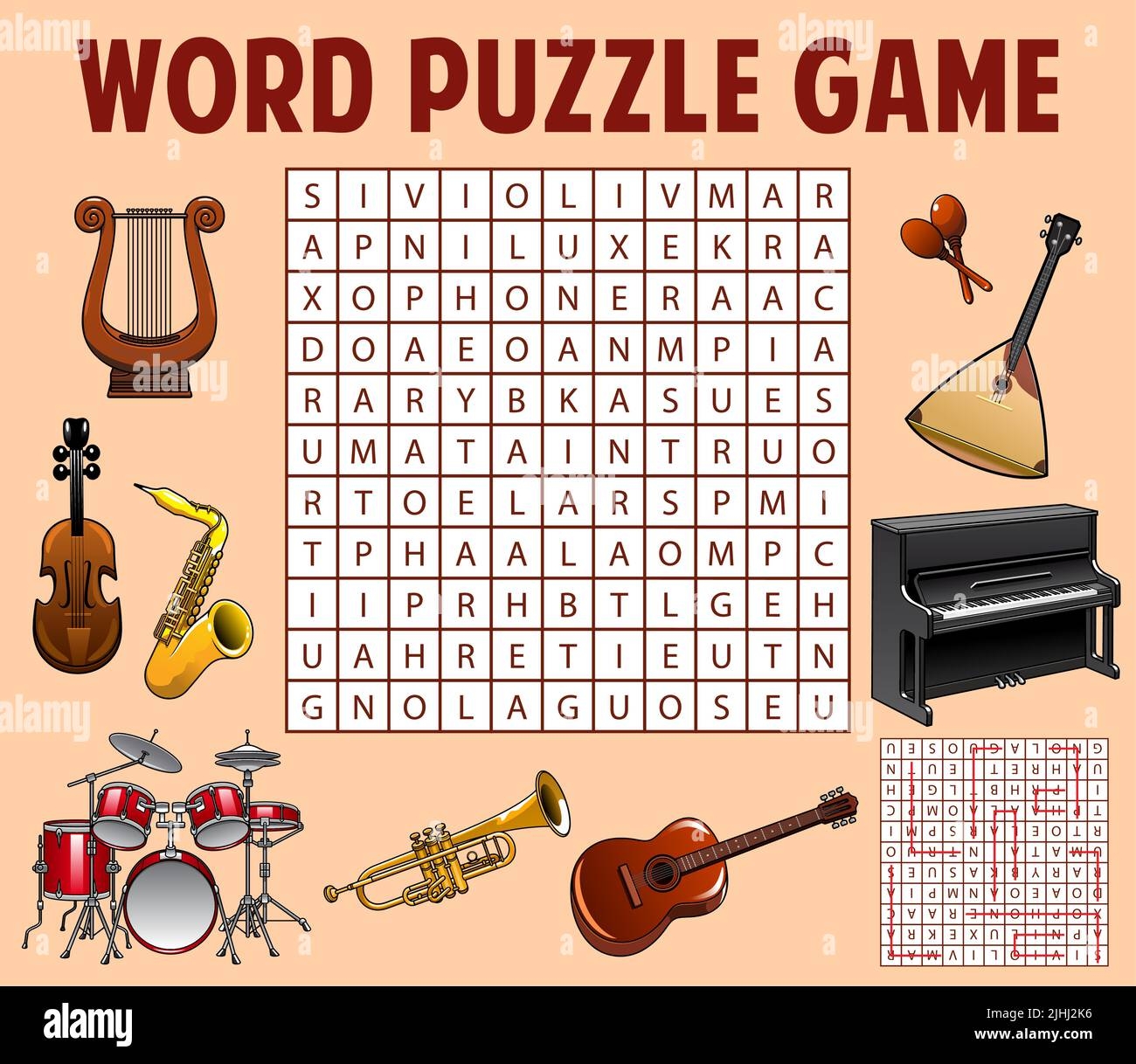 Musical Instruments Crossword Puzzle Worksheet Vector Word Quiz Game Grid Music Education Riddle With Cartoon Guitar Piano Violin And Harp Trumpe Stock Vector Image U0026 Art Alamy
