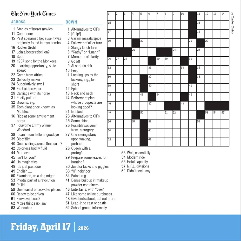 New York Times Crossword Page A Day Calendar 2026 Shortz Will 
